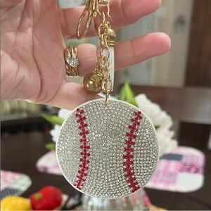 Sparkling Baseball Keychain